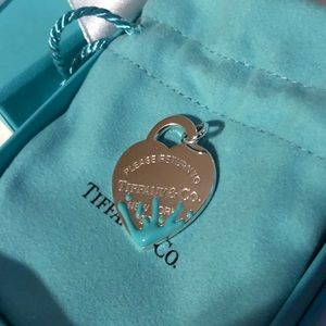 Tiffany & Co Blue Splash Heart Charm